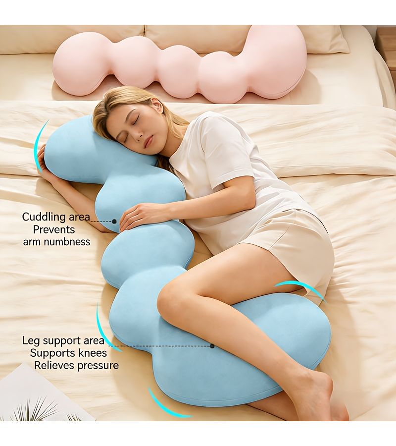 Blue Five In One Body Pillow 40 55 Inch Wedge Ergonomic Side Sleeper - Image 5