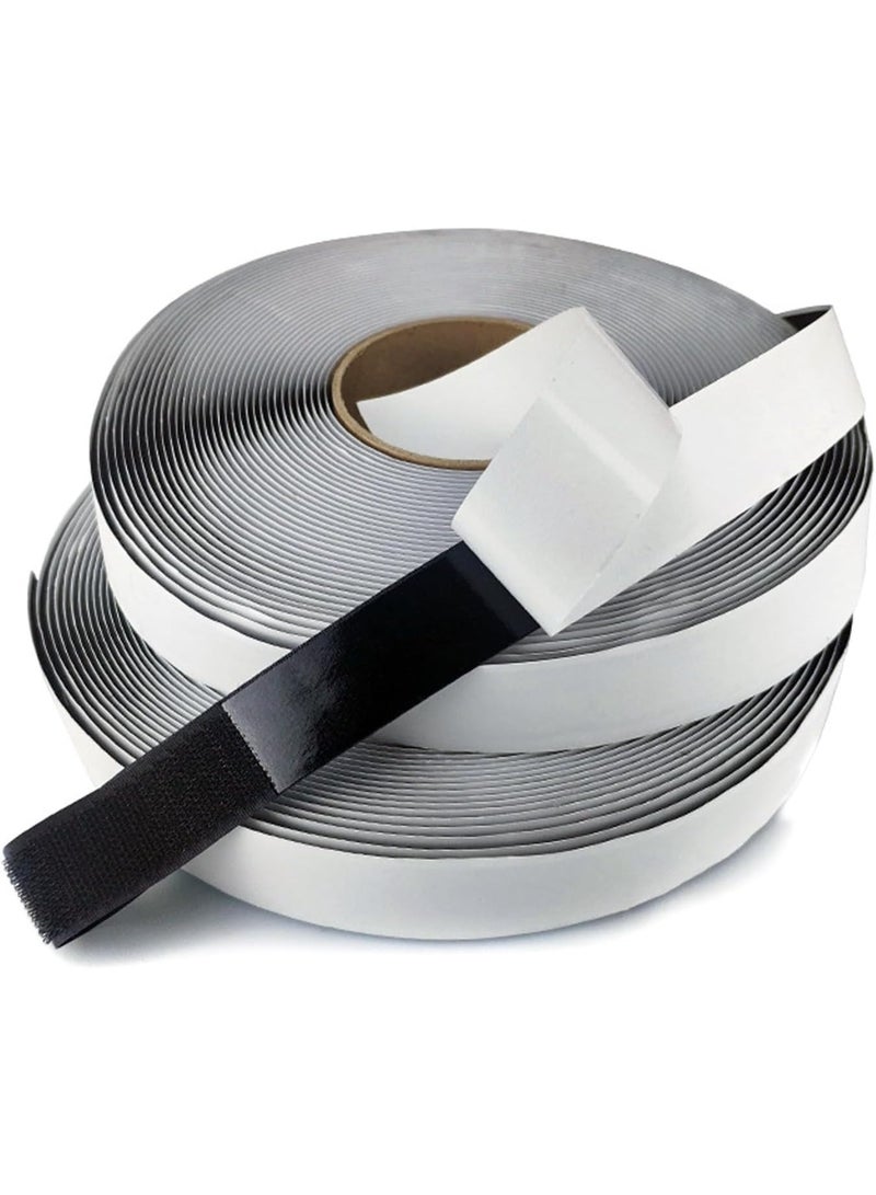 شريط لاصق بخطاف وحلقة، عبوة من قطعتين - 2 متر × 2.5 سم، أسود، شرائط لاصقة قوية للاستخدام المنزلي والمكتبي والحرفي والتركيب والتنظيم. - Image 2