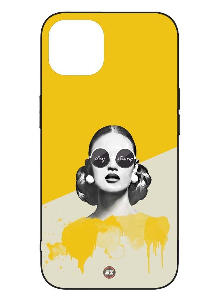 Protective Printed Mobile Cover Lady Images With Stay Strong For Apple iPhone 13 Pro Max