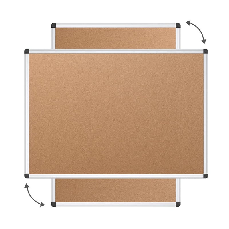 VIZ-PRO لوحة إعلانات فيز-برو من الفلين، 36 × 24 بوصة، إطار من الألمنيوم الفضي - Image 3