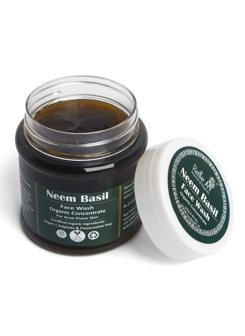 Neem Basil Face Wash Concentrate | Organic, Vegan & Cruelty Free | Sulphate & Paraben Free | 125g - pzsku/Z3FC18542FEBE7C45CD96Z/45/_/1740161085/4eafbb8c-5fc1-4d14-b08b-a7fe9e4d02f5