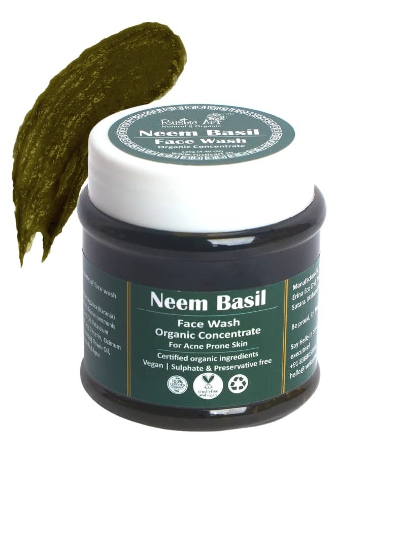 Neem Basil Face Wash Concentrate | Organic, Vegan & Cruelty Free | Sulphate & Paraben Free | 125g - pzsku/Z3FC18542FEBE7C45CD96Z/45/_/1740161086/d3a0f0cb-17ba-42f8-b903-37cb41610d15