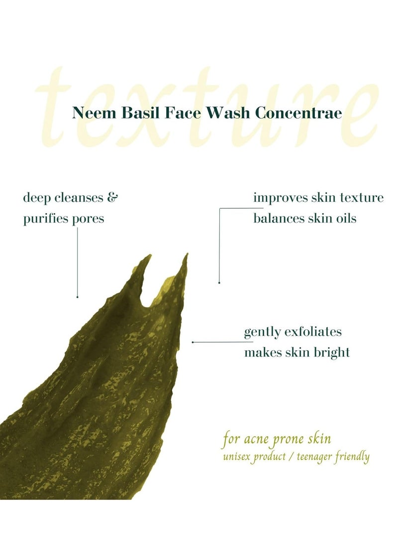 Neem Basil Face Wash Concentrate | Organic, Vegan & Cruelty Free | Sulphate & Paraben Free | 125g - pzsku/Z3FC18542FEBE7C45CD96Z/45/_/1740161088/152eca0b-b450-42ff-80de-4b1183220a63