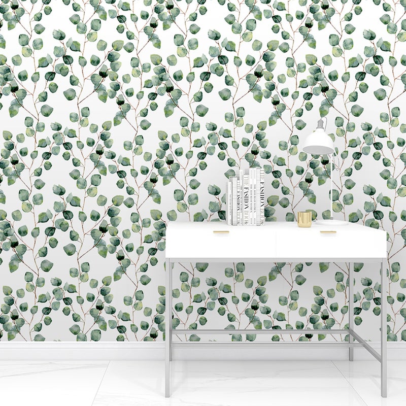 1 Set Green Plants Wallpaper Jungle Plants Wall Paper Removable Wallpaper - Image 1