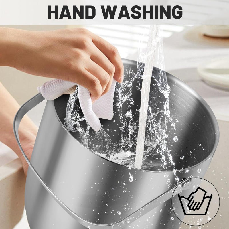 دلو ثلج سعة 3 لترات، دلو ثلج مزدوج الجدران من الفولاذ المقاوم للصدأ، دلو نبيذ مع ملقط وغطاء سميك، سلة تبريد محمولة للحفلات والشواء والبوفيهات - Image 4