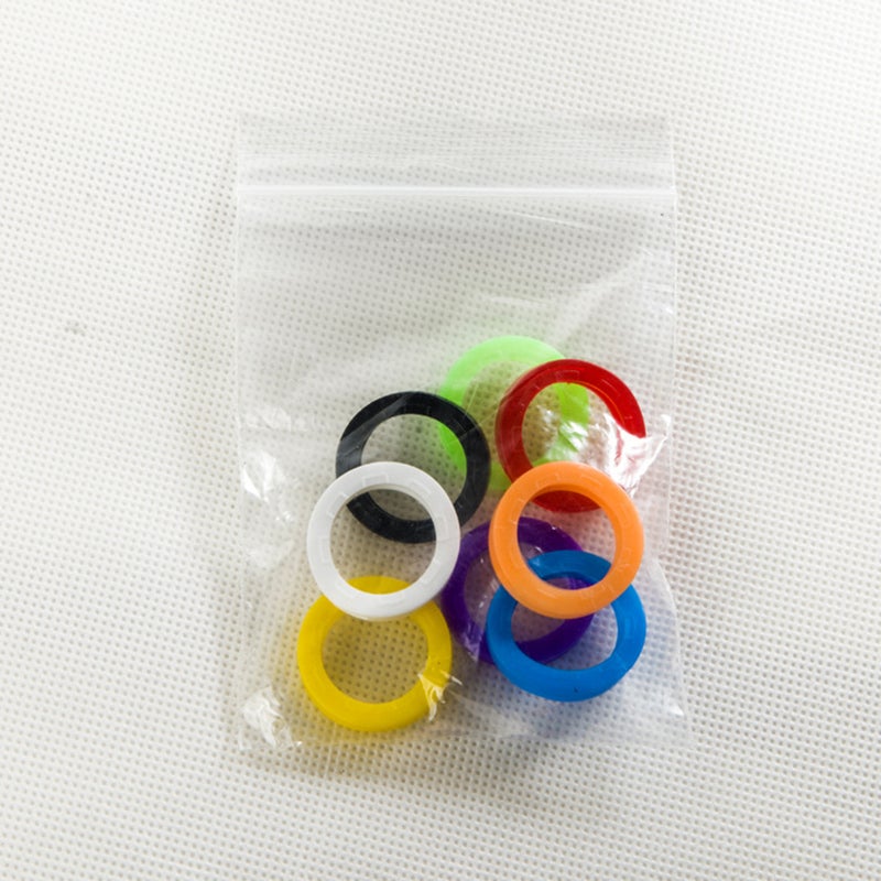 64pcs Bright Colored Silicone Key Caps Sleeve Ring Key Caps Elastic Key Tags Key Identifier Coding Rings (Random Color) - Image 5