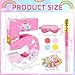 Lcoor Unicorn Birthday Decorations Unicorn Number 5 Pinata Pink Gold Foil Piata with Blindfold Stick Confetti - Image 4