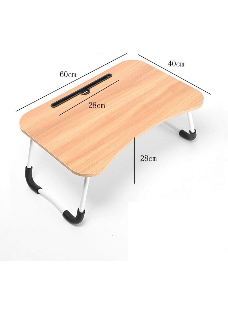 Generic Portable Laptop Table – Anti-Slip Foldable Desk for Bed and Office – Wooden Color – Ideal for Laptops, Computers, and Notebooks  - Image 2