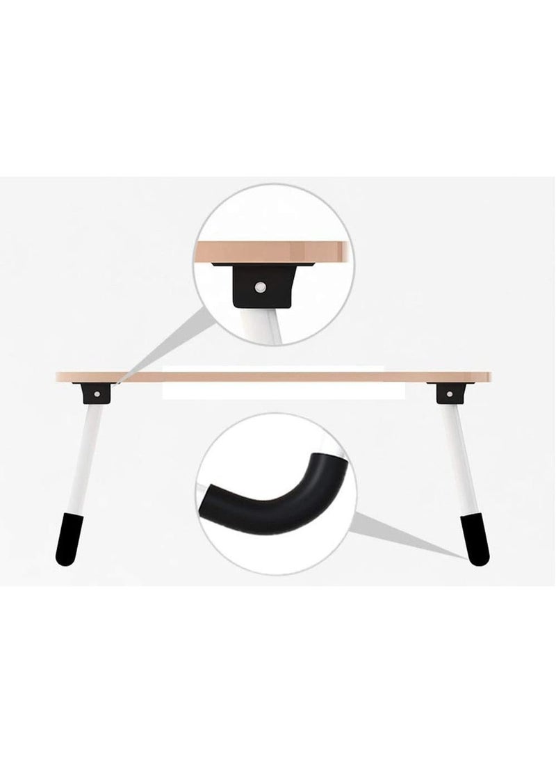 Generic Portable Laptop Table – Anti-Slip Foldable Desk for Bed and Office – Wooden Color – Ideal for Laptops, Computers, and Notebooks  - Image 4