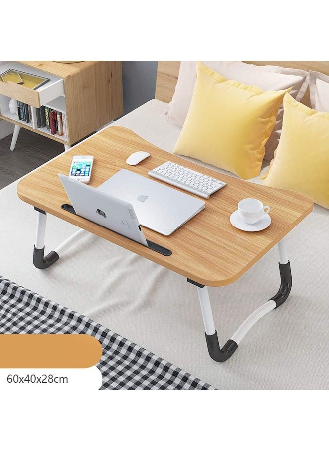 Generic Portable Laptop Table – Anti-Slip Foldable Desk for Bed and Office – Wooden Color – Ideal for Laptops, Computers, and Notebooks  - Image 3