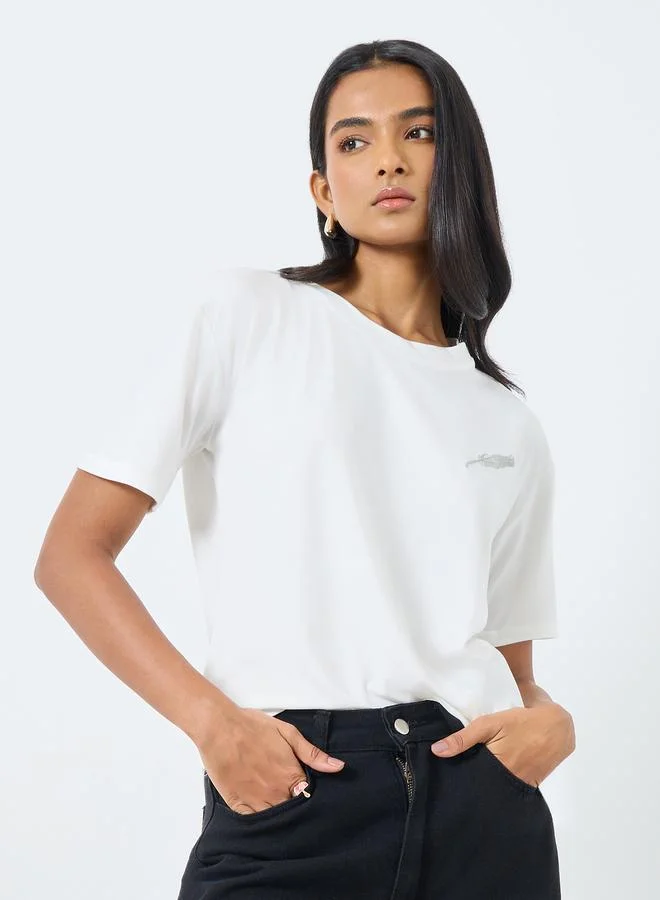 Take Two Take Two Feather Embroidered Regular Fit T-Shirt
