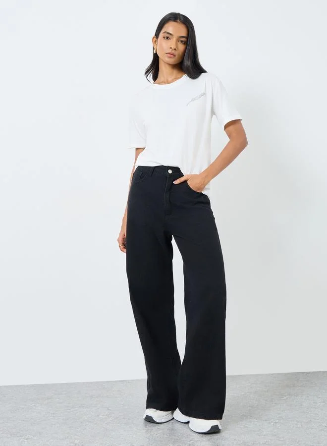 Take Two Take Two Feather Embroidered Regular Fit T-Shirt