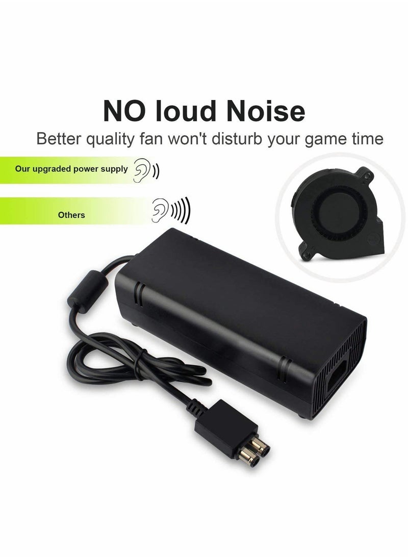 Excefore - وحدة تزويد الطاقة لجهاز Xbox 360 Slim، مجموعة استبدال كابل الطاقة لمحول التيار المتردد متوافقة مع جهاز Xbox 360 Slim 360 S بجهد تلقائي 100-240 فولت - Image 1