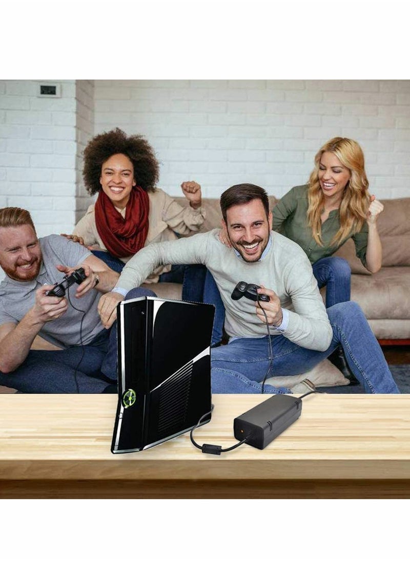 Excefore - وحدة تزويد الطاقة لجهاز Xbox 360 Slim، مجموعة استبدال كابل الطاقة لمحول التيار المتردد متوافقة مع جهاز Xbox 360 Slim 360 S بجهد تلقائي 100-240 فولت - Image 1