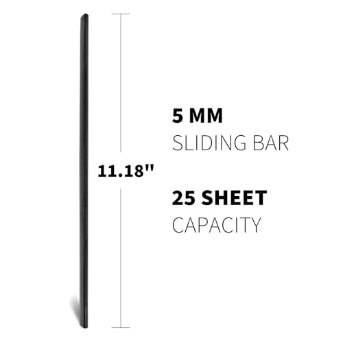 Binditek 25 Pack Binding Bars, 25-Sheet Capacity Slide Grip Binding Bars, Black, 5mm Thickness, 11 Inches, for Students and Coworkers - Image 2