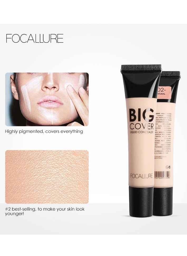 FOCALLURE - Focallure Big Cover Liquid Concealer #02 Natural - Image 1