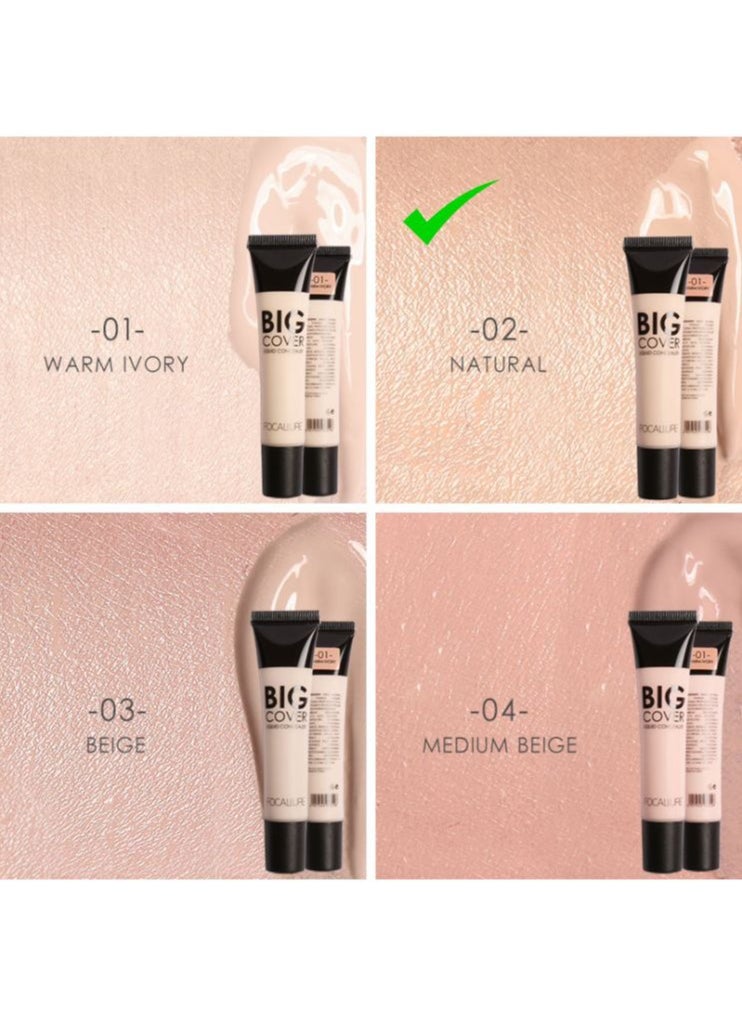 FOCALLURE - Focallure Big Cover Liquid Concealer #02 Natural - Image 1