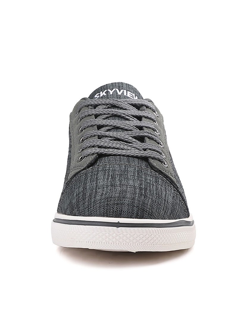Sky View Mens Casual Shoes Low Top Fashion Canvas Sneakers Breathable Comfort Walking Shoes for Male Grey  - Image 3