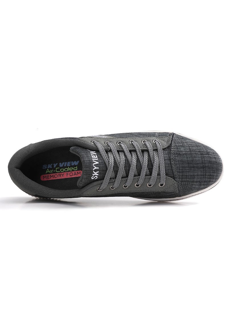 Sky View Mens Casual Shoes Low Top Fashion Canvas Sneakers Breathable Comfort Walking Shoes for Male Grey  - Image 5