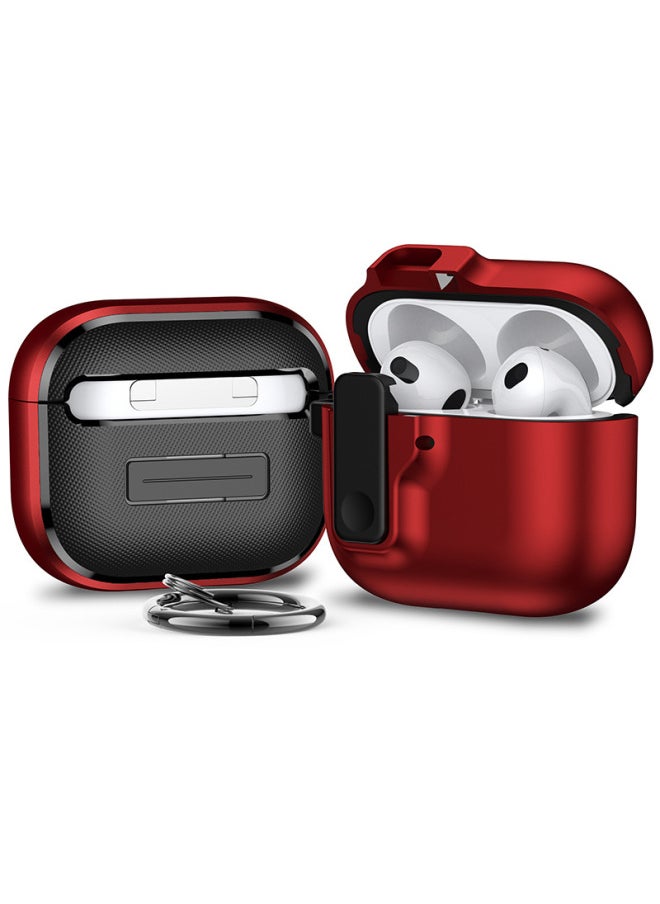 Generic - Elastic Cover Airpods 4 Generation Protective Cover Drop-resistant 2024 Suitable For Apple Earphone Case Simple Airpods Case-Color:Red-Applicable Models:Airpods Pro2 Generation - Image 1