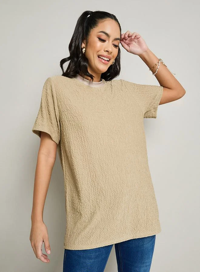 Take Two Oversized Textured T-Shirt