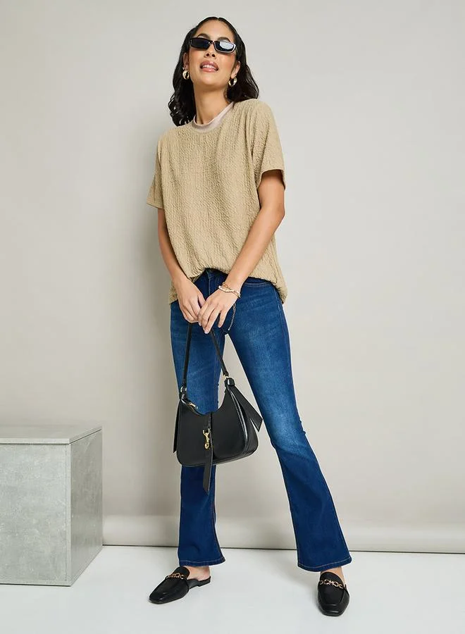 Take Two Oversized Textured T-Shirt