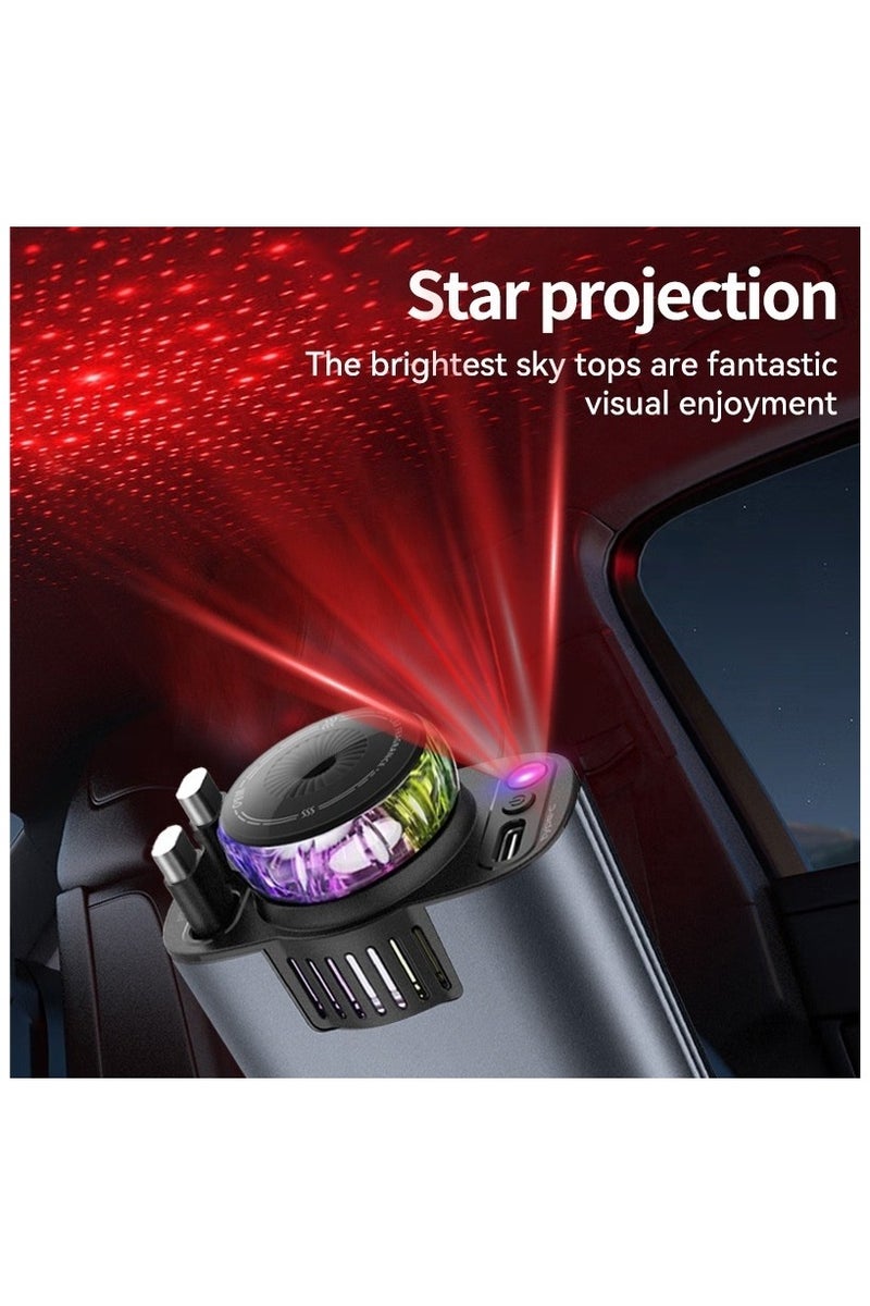 BlueFire Starlight 5-in-1 Retractable Car Charger with Essential Oil Diffuser, Starry Sky LED Ambient Light, Retractable Type-C & iOS Cables + USB-C & USB-A Ports, 45W Fast Charging, Compatible with iPhone 16/15/14, Android, Tablets – Aluminum+PC, Car Air Freshener & Mood Light - Image 5