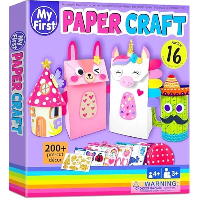 myFirst PAPER CRAFT KIT FOR KIDS, UNICORN BUNNY KIT FOR TODDLERS AND GIRLS, INCLUDE 16 CUTE DIY ARTS AND CRAFTS PROJECTS, ORGANIZED ART ACTIVITIES SUPPLIES BOX PRESCHOOL CREATIVE GIFT TOYS - Image 2