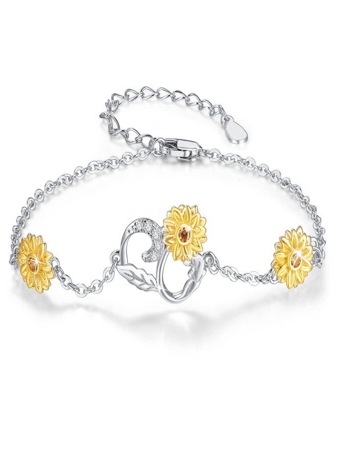 Cuoka Sunflower Anklet Bracelet 925 Sterling Silver Sunflower Ankle Jewelry Mother Day Gift Summer Jewelry Gift Box - Image 1