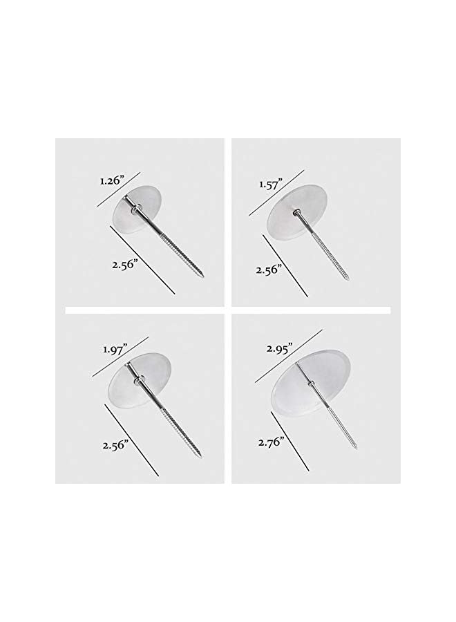 S-TOP 6PCS Cake Flower Nail and Flower Lifters Set, Stainless Steel Cake Cupcake Decor Baking Tools for Icing Flowers Decoration (4 Sizes) - Image 2