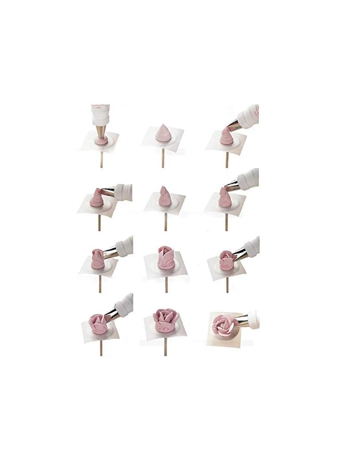S-TOP 6PCS Cake Flower Nail and Flower Lifters Set, Stainless Steel Cake Cupcake Decor Baking Tools for Icing Flowers Decoration (4 Sizes) - Image 4