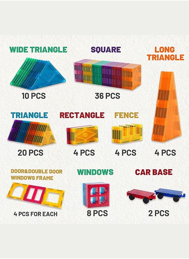 Favarey - Magnetic Tiles for Kids 100pcs Magnetic Building Blocks Stronger 3D Magnet Building Tiles Set Toys for 3-8 Year Old Boys Girls Educational Birthday Gifts for Kids Toddlers Age 3+ - Image 1