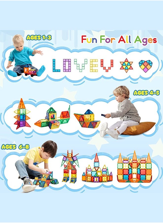 Favarey - Magnetic Tiles for Kids 100pcs Magnetic Building Blocks Stronger 3D Magnet Building Tiles Set Toys for 3-8 Year Old Boys Girls Educational Birthday Gifts for Kids Toddlers Age 3+ - Image 1