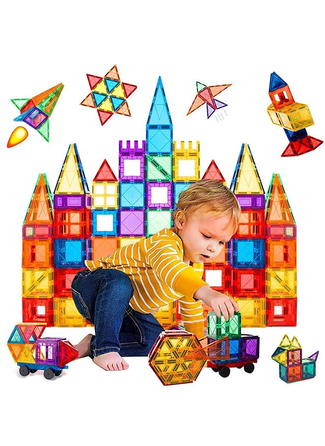 Favarey - Magnetic Tiles for Kids 100pcs Magnetic Building Blocks Stronger 3D Magnet Building Tiles Set Toys for 3-8 Year Old Boys Girls Educational Birthday Gifts for Kids Toddlers Age 3+ - Image 1