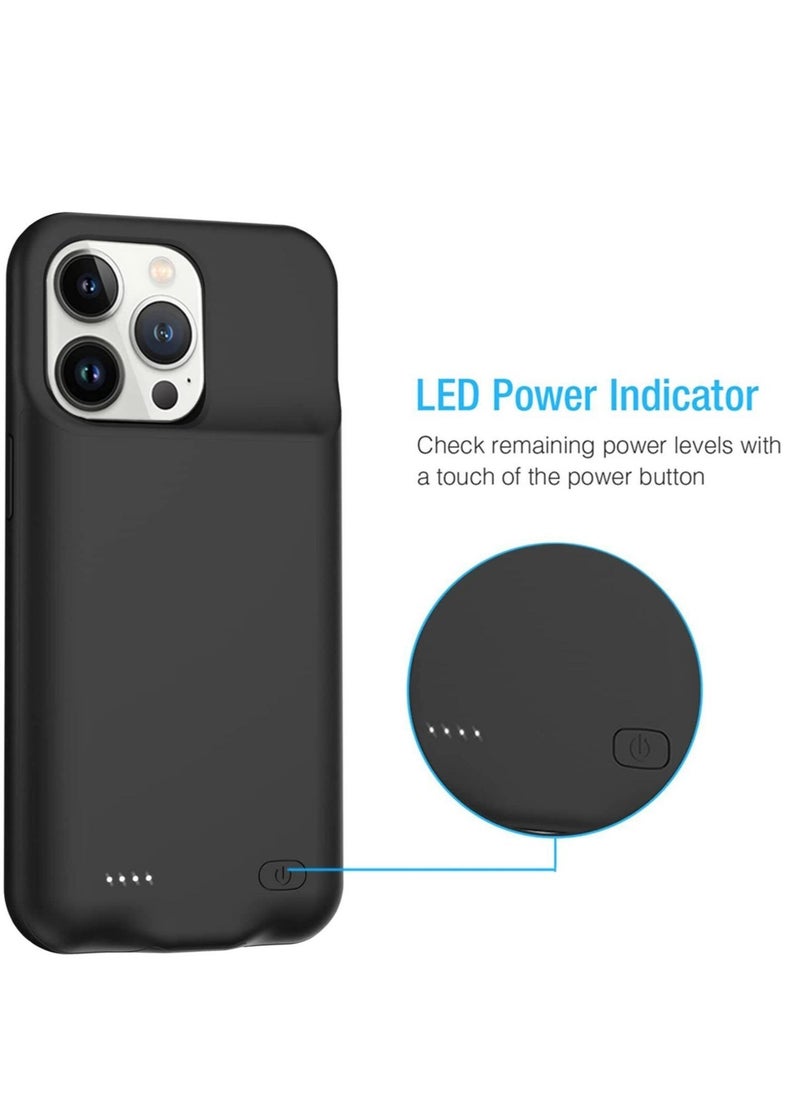 Raxoom Battery Case for iPhone 14 Pro Max, 4500mAh Portable Protective Charging Case, Extended Battery Backup, Compatible for Apple iPhone 14 Pro Max, Rechargeable Charger Case. - Image 5