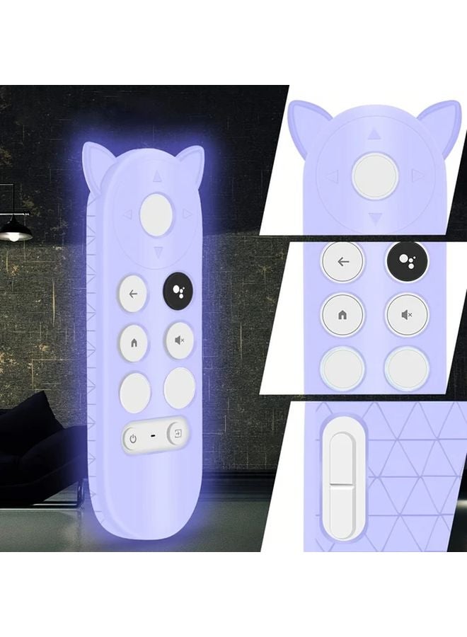 Fluorescent Purple Cat Shape Protective Case For Chromecast Voice Remote Control - Image 4