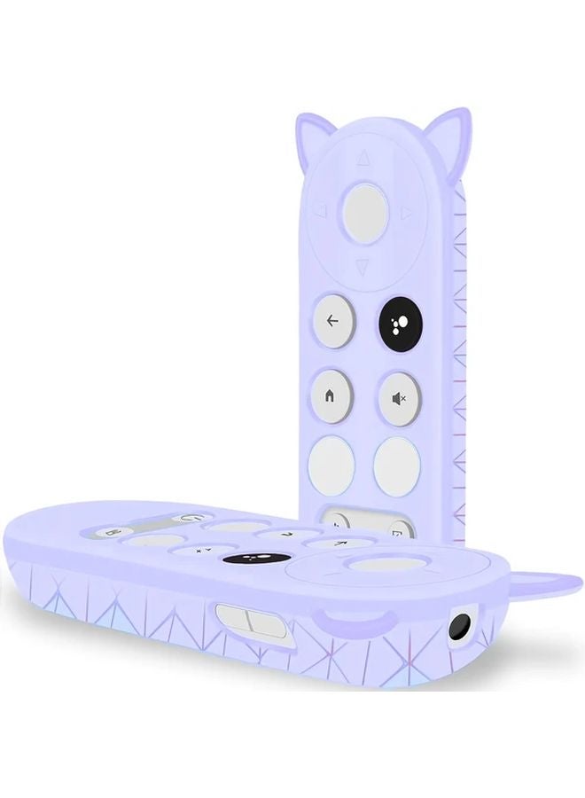 Fluorescent Purple Cat Shape Protective Case For Chromecast Voice Remote Control - Image 1