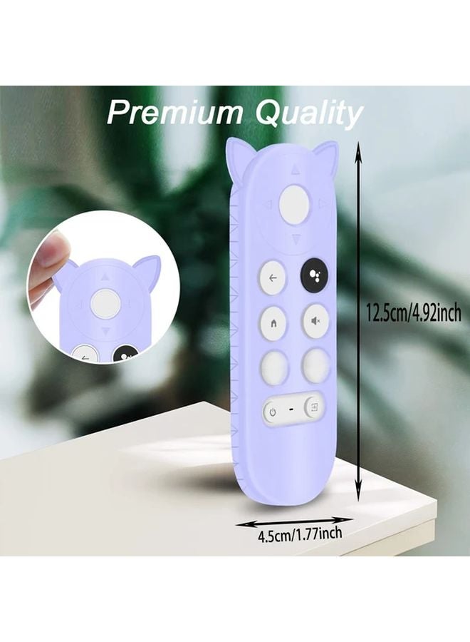 Fluorescent Purple Cat Shape Protective Case For Chromecast Voice Remote Control - Image 3