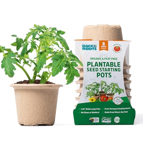 Back to the Roots Organic & PLANTABLE 4.25" Wide Seed Starting POTS (8 CT) - Image 1