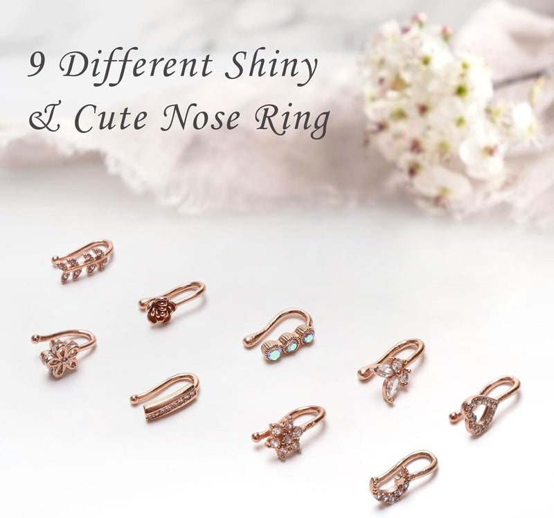 CrazyPiercing Fake Nose Ring CZ African Nose Cuffs Gold/Silver/Rose Gold Faux Septum Nose Rings Clip on Nose Jewelry for Woman Non Pierced Jewelry - Image 4
