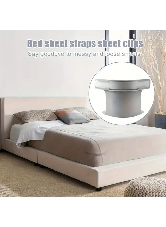 Milky Bed Sheet Holders 4pcs Heavy Duty Mattress Clips For All Sizes - Image 1