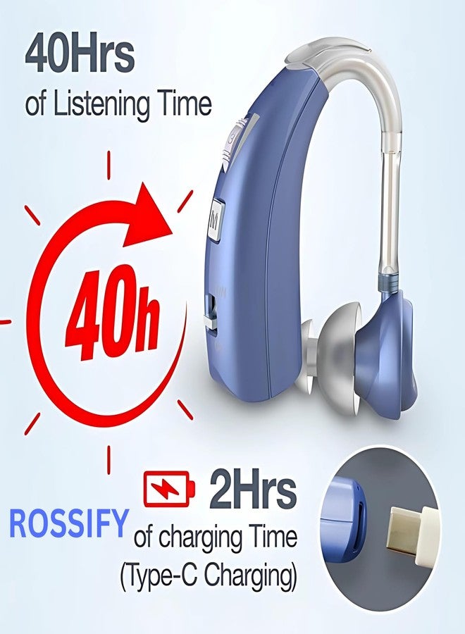 Rossify Hearing Aid - Advanced Digital Sound Amplifier, Rechargeable, Noise Cancelling, Comfortable & Lightweight Hearing Assistance - Image 3