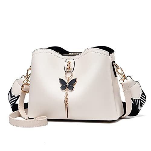 Xiaoyu Small Crossbody Bags for Women Fashion Purses for Teenage Girls Lightweight Handbags Shoulder Bag (Beige) - Image 1