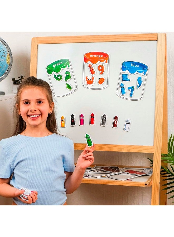 Simply magic 66 PCS Magnetic Color Sorting Set, Magnetic Numbers & Colors Sorting Toys for Toddlers, Numbers Color Sorting Magnets for Fridge and Whiteboard, Recognition Sorting Set - Simply Magic - Image 2
