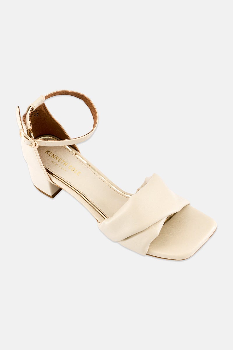 Kenneth Cole Women Sophie Adjustable Buckle Sandal, Cream - Image 1