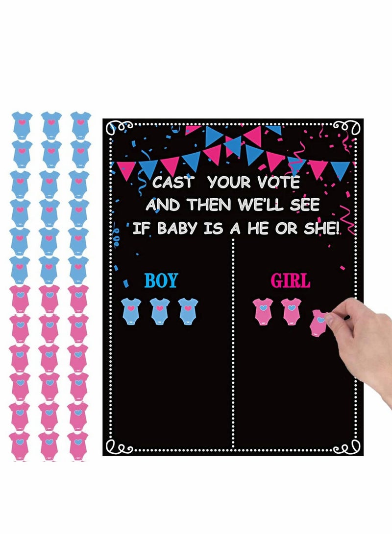 Excefore Baby Gender Reveal Board, Party Supplies Kit with Decorations Games Gender Reveal Voting Poster Board with Stickers, Chalkboard Design Party Games Kit - Image 1