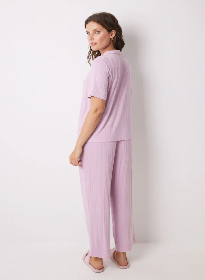 women'secret Pink Capri Soft Touch Shirt Pajamas