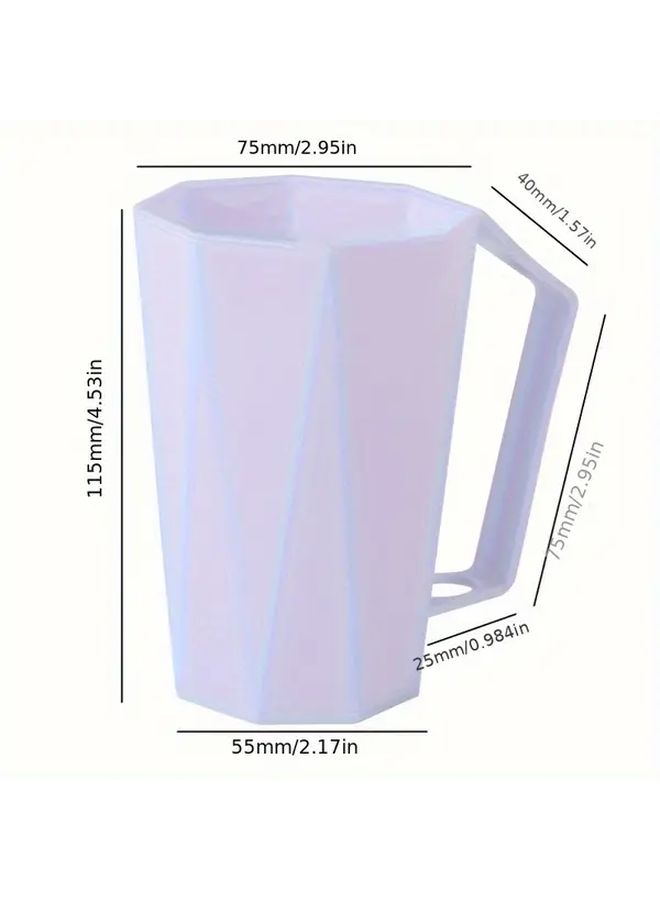 2 Pack Modern Geometric Plastic Toothbrush Cups Black White Golden Accents - Image 4