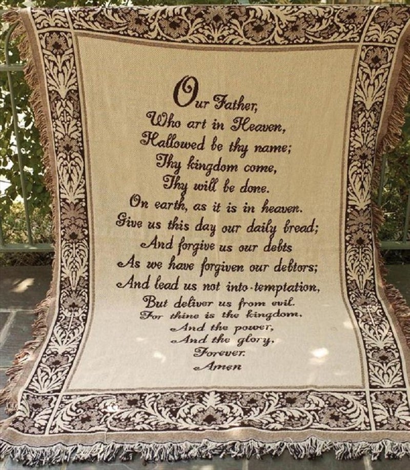 Manual Woodworker Manual 46 X 60-Inch Throw. Our Father/Lord's Prayer - Image 2