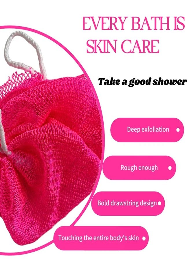 SPMKTBOZAI African Net Sponge Authentic, African Exfoliating Sponge Real African Net Black Owned, African Bath Sponge Back Scrubber for Shower Loofah Bathing Accessories (Green, Rose Red, 2 Pieces) - Image 2